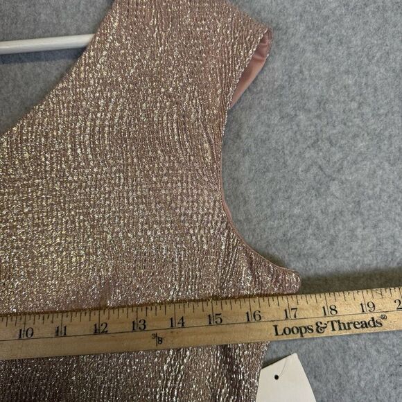 Vintage Jackie Jon Women's 14 Metallic Gold Embellished Evening Wear Mini Dress - Picture 2 of 9